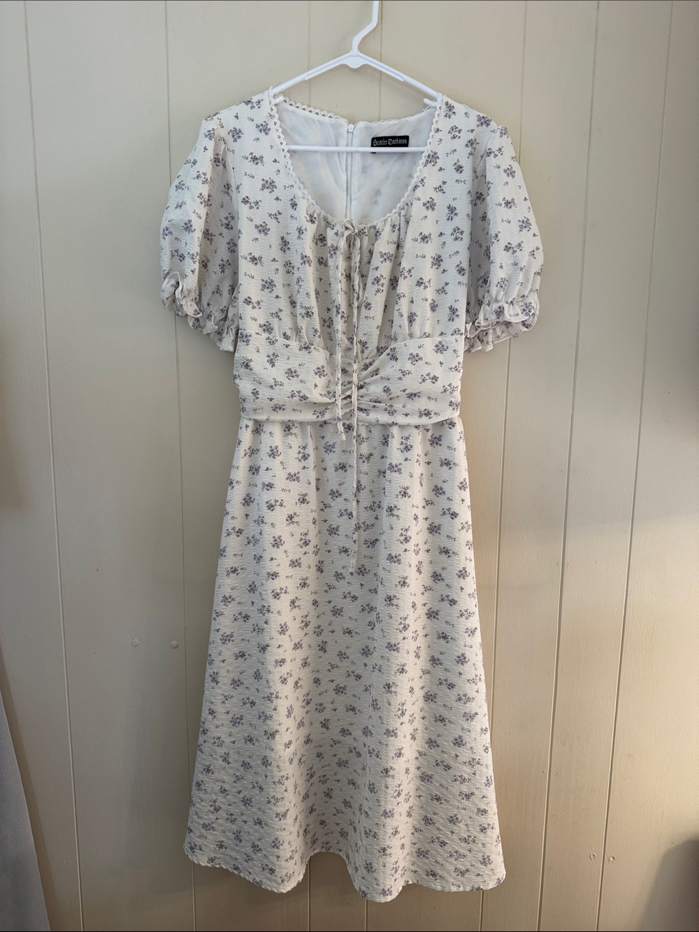 Cottagecore Lavender & Cream high tea romantic dress